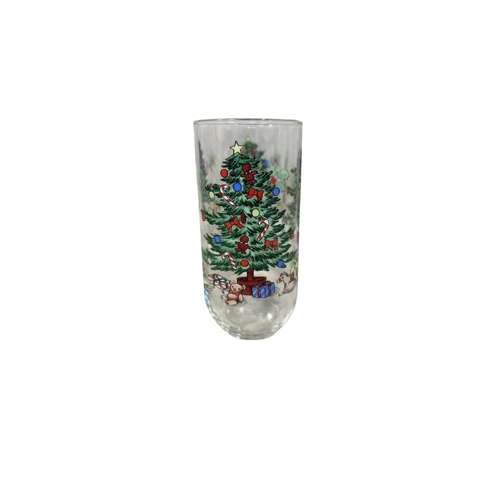 Christmas Tree Tumbler Glasses Set of 12‎ Holiday Frosted Glassware